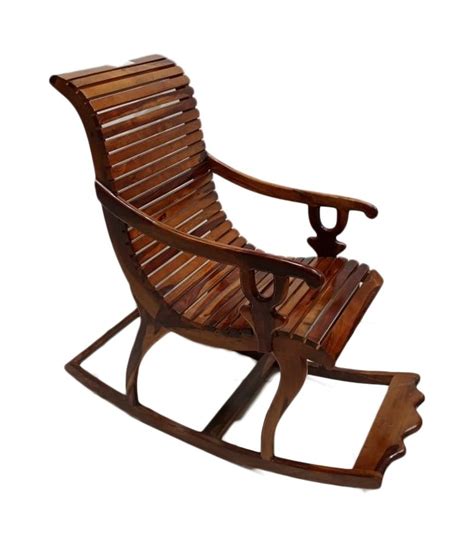 Brown Sheesham Wood Rocking Chair For Outdoor Without Cushion At Rs