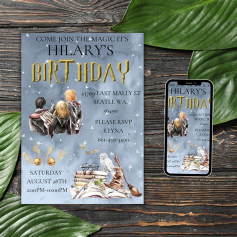 Harry Potter Invite Harry Potter Invitation Harry Potter Party Harry