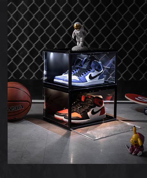 LED UV Light Up Black Sneaker Shoe Box Display Case – sneakerboxesau