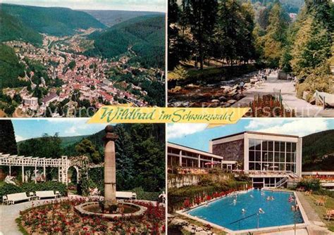 AK Ansichtskarte Wildbad Schwarzwald Panorama Kurort Uferpromenade Am