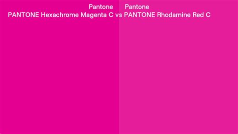 Pantone Hexachrome Magenta C Vs Pantone Rhodamine Red C Side By Side