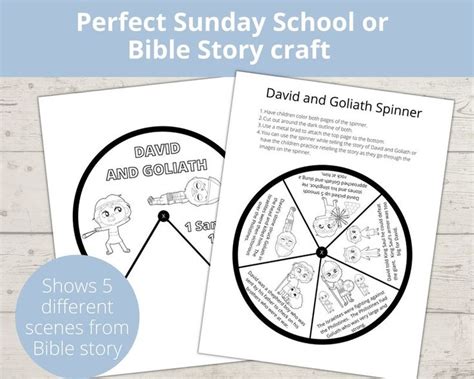 David And Goliath Sunday School Craft Bible Story Activities Bible Coloring Page Printable