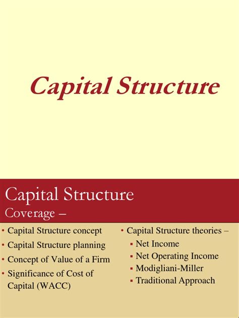 Capital Structure I Pdf Capital Structure Cost Of Capital