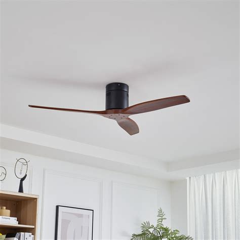 Lucande Deckenventilator Vindur Schwarz Holz Dc Leise Lampenwelt Ch