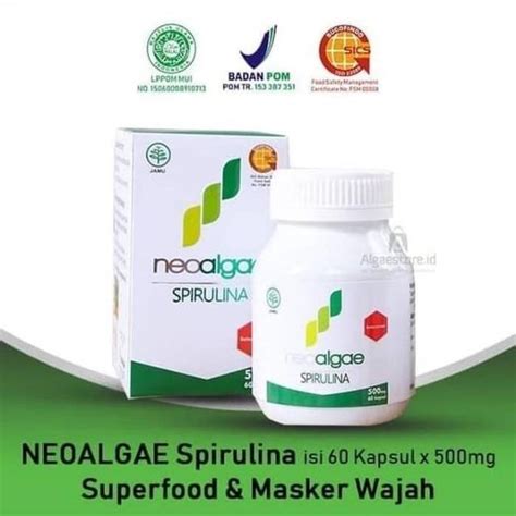 Jual Unik Neoalgae Spirulina Kemasan Botol Isi 60 Kapsul Neo Algae