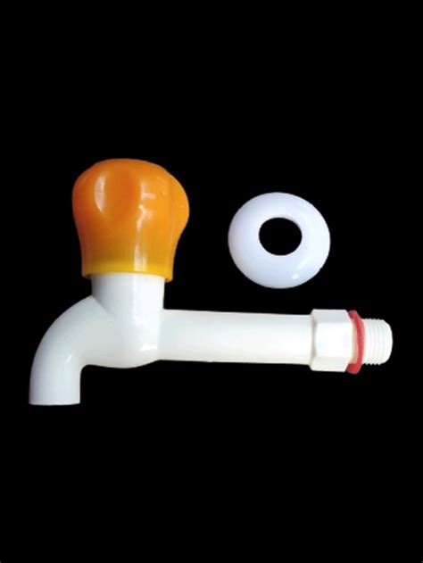 White And Orange Long Body Pvc Water Tap For Bathroom Fitting Size