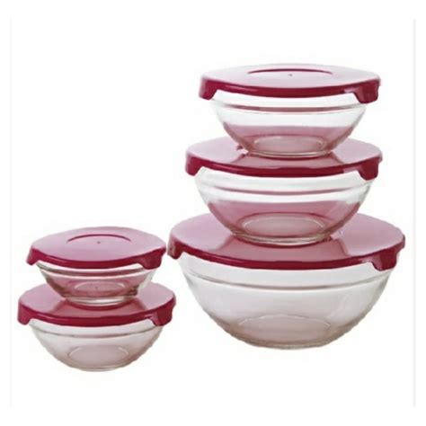 Conjunto De Potes De Vidro Tigelas Bowls Tampa Jogo 5