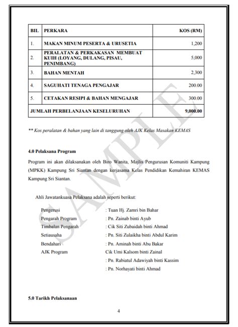 Contoh Kertas Kerja Format Terkini And Cara Tulis