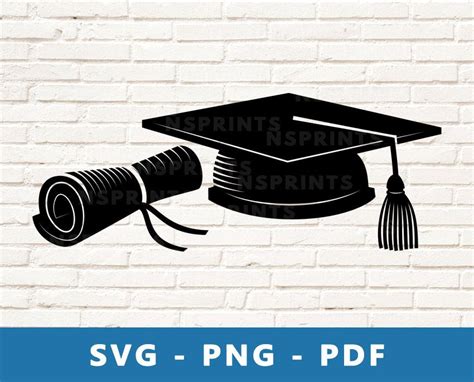 Graduation SVG Diploma And Cap PNG Graduation PNG Diploma Etsy Svg