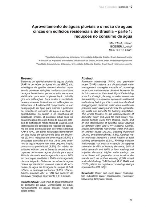 PDF Aproveitamento de águas pluviais e o reuso de águas cinzas em