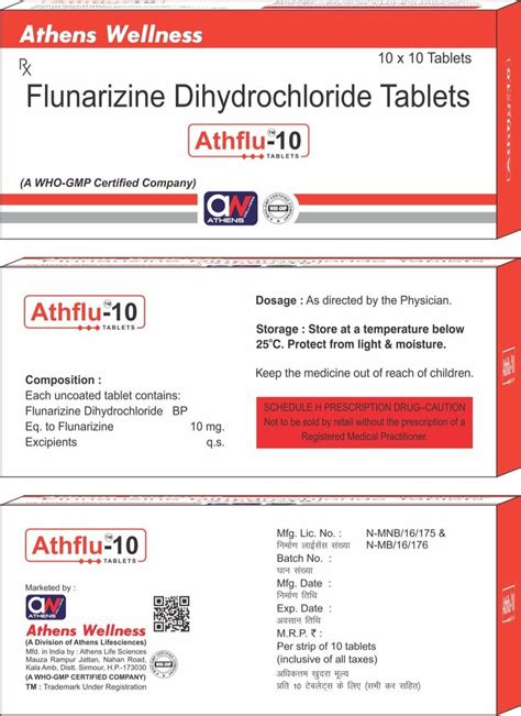 Flunarizine Dihydrochloride Tablets At Rs Strip Flunarizine