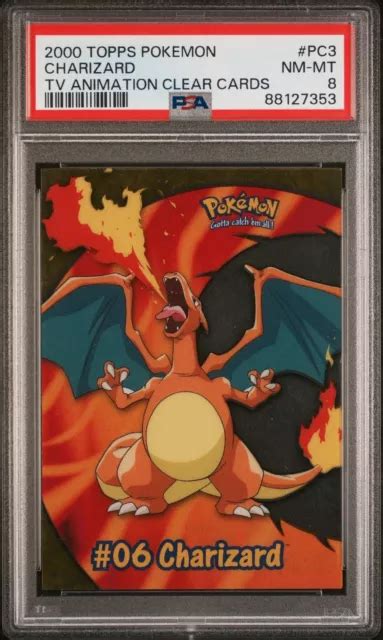 Topps Pok Mon Tv Animation Carte Transparente Pc Charizard Psa