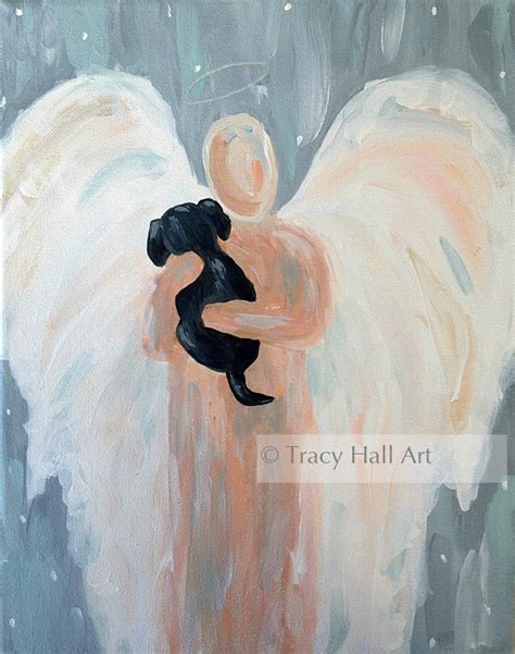 Angel Dog Painting PRINT Pet Remembrance Memorial Gift Black - Etsy