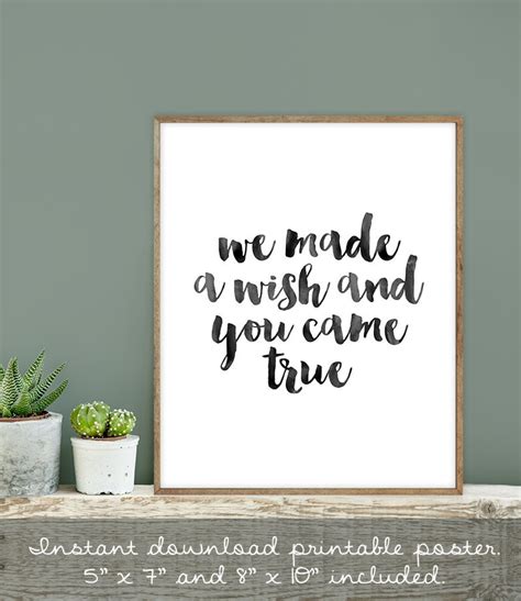 We Made A Wish And You Came True Poster Wall Art Print Diy Etsy