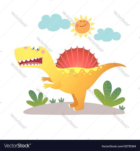 Cartoon Spinosaurus Dinosaur Royalty Free Vector Image