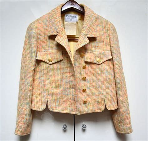 Gratis Schip Chanel Authentiek Dames Vintage Jasje Blazer UK