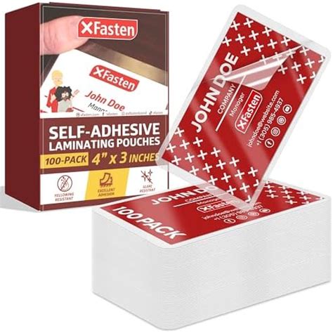 Xfasten Self Seal Laminating Pouches Business Card Size Inch X Inch