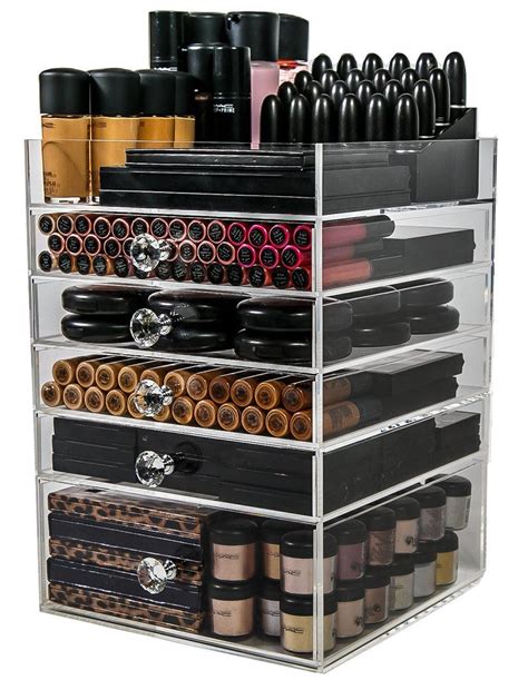 Acrylic Makeup Organizer Cube 5 Drawers Storage Box For