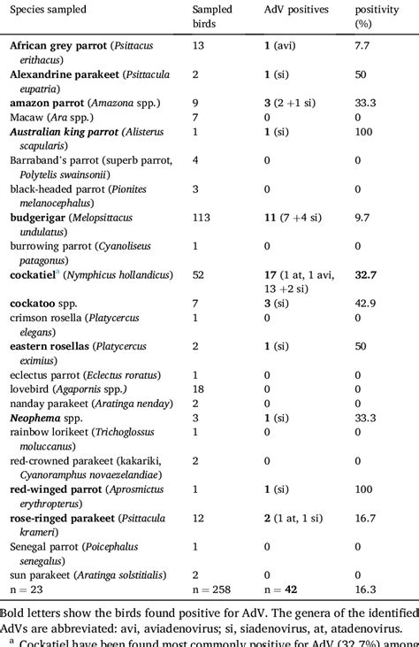 List of the studied psittacine samples. | Download Scientific Diagram