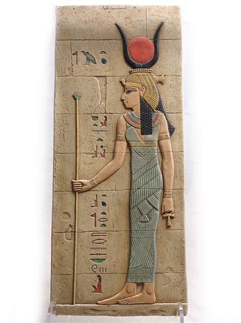 Isis Holding Staff Egyptian Tomb Large Wall Relief 215h