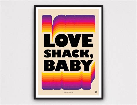 B S Love Shack Wall Art Print Lyrics Print Gig Music Poster Lyrics