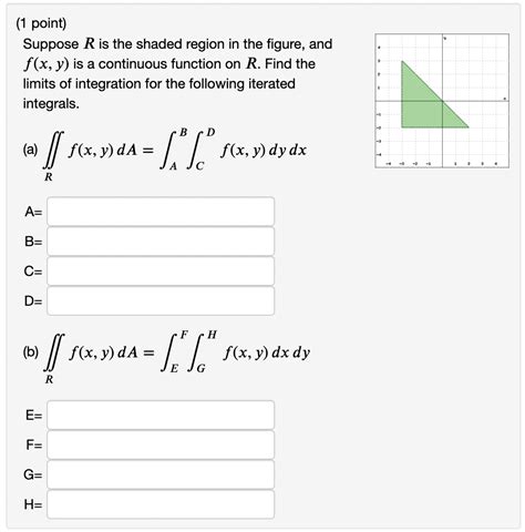 [solved] Calc 3 Hw 1 Point Suppose R Is The Shaded Region In The