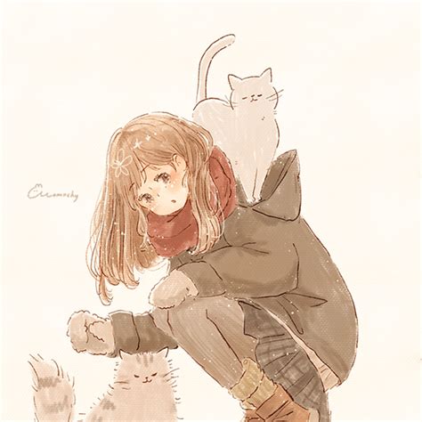 フリーアイコン＊猫と制服の女の子 ｜ Momochyのおうち｜イラストレーターももちーのwebサイト