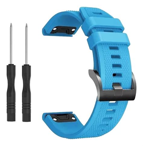 Pulseira Engate Rapido Para Forerunner Silicone Macio Cor Azul