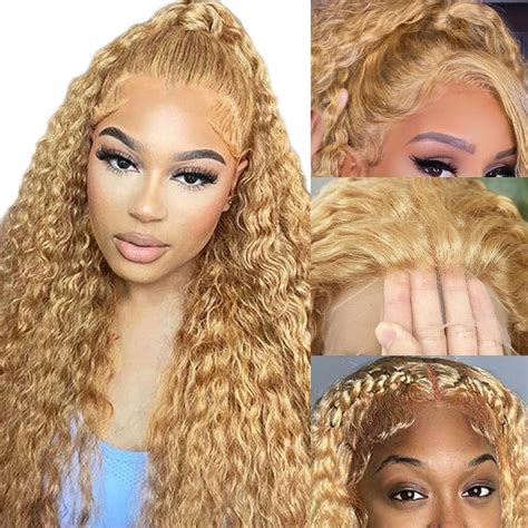 Aonbamds 20 Inch Blonde Lace Front Wigs Human Hair 150