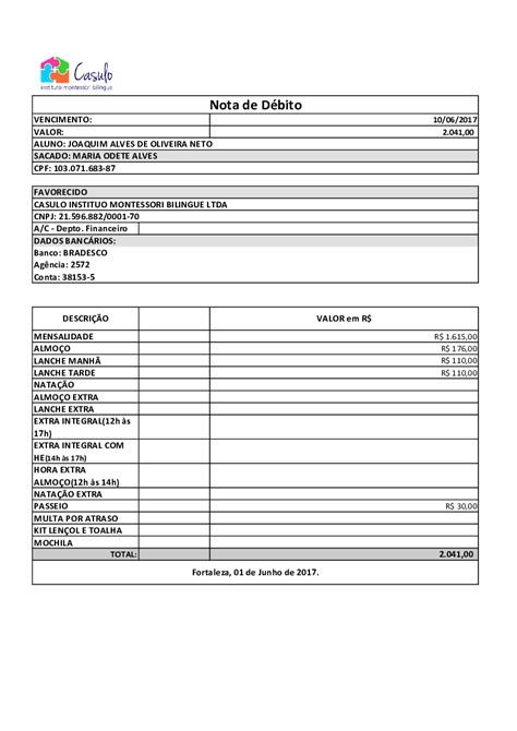 Introduzir 122 Imagem Nota De Débito Modelo Vn