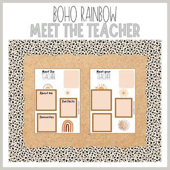 Boho Rainbow Meet The Teacher Editable By Home Sweet Classrooom