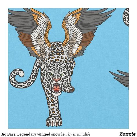 Aq Bars Legendary Winged Snow Leopard Fabric In 2023 Leopard Fabric