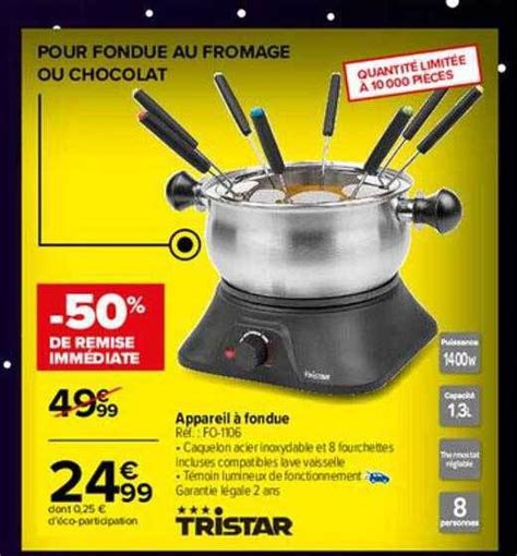 Promo Appareil à fondue tristar chez Carrefour