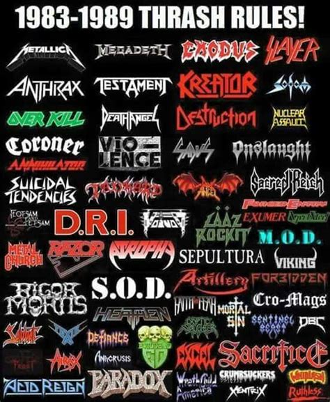 Thrash Metal Band Logos