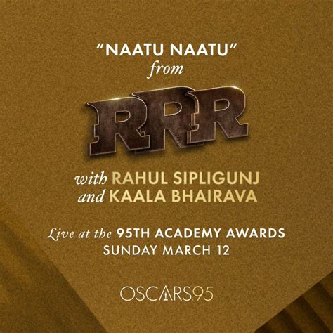 Confirmed: Naatu Naatu Live Performance At The 95th Oscars