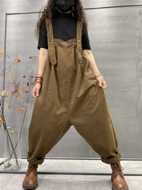 Plus Size Autumn Women Casual Solid Color Loose Jumpsuits Lässige