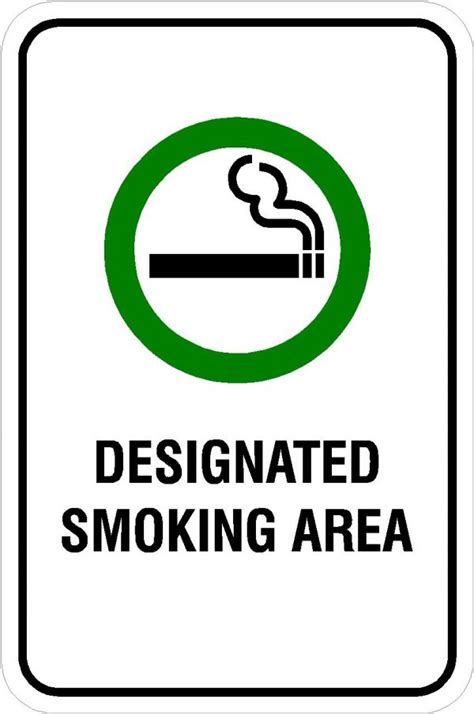 Designated Smoking Area Burlington Signs