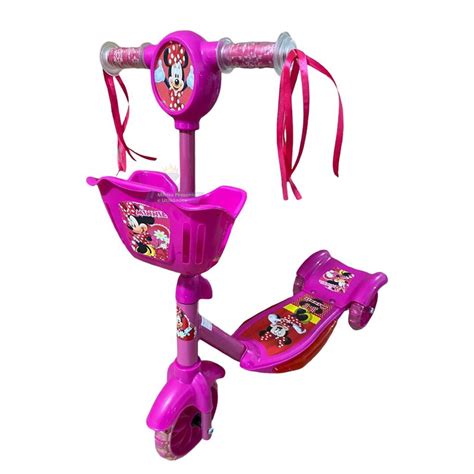 Patinete Infantil Minnie Mouse Musical Cesta Luzes Rodas Shopee Brasil