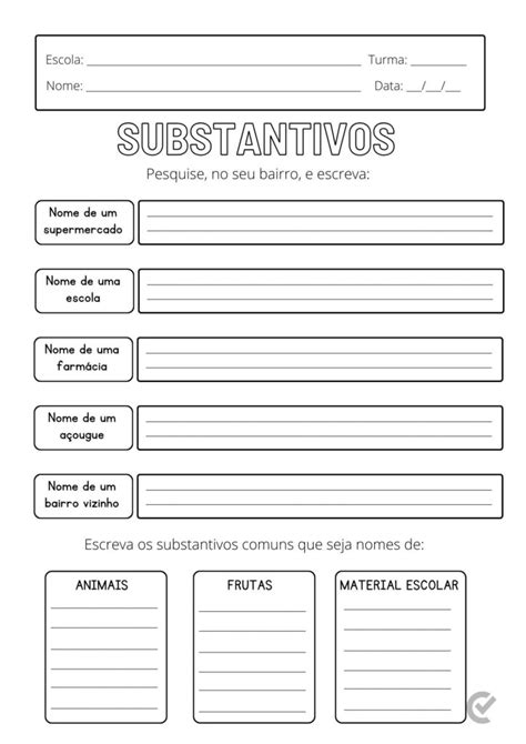 Exercicios Substantivo Proprio E Comum - Atividades sobre substantivo próprio e comum