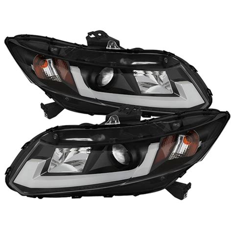 Farol Civic G9 2012 a 2016 Projetor DRL Led Máscara Negra Escorrega o