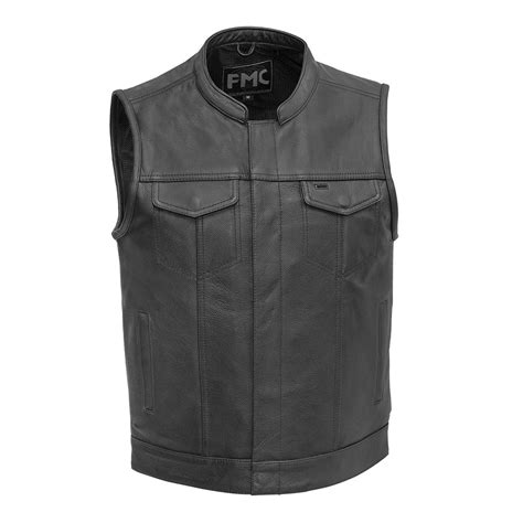 Blaster Mens Leather Motorcycle Vest The Bikers Den