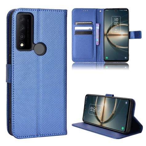 For Tcl 30 Xe 5g 30 V 5g Diamond Texture Leather Phone Case Blue