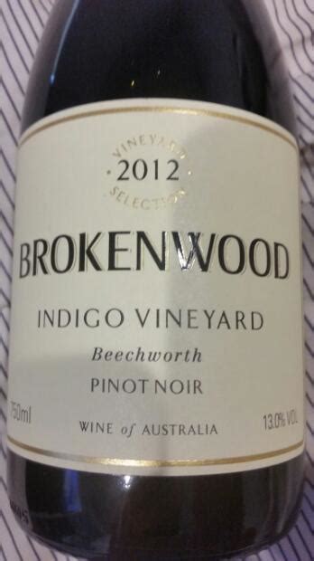 2012 Brokenwood Pinot Noir Indigo Vineyard Australia Victoria North