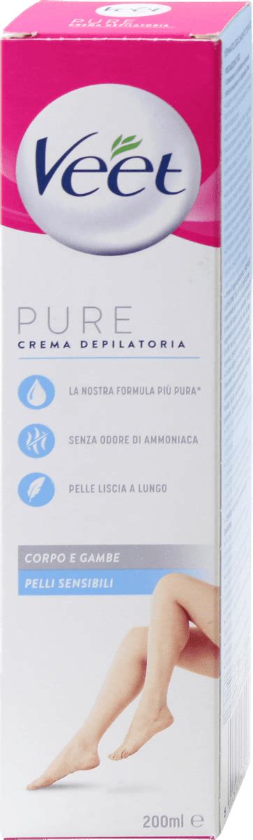 Veet Pure Crema Depilatoria Corpo E Gambe Pelli Sensibili Ml