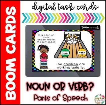 Noun Or Verb Boom Cards Distance Learning By Pencils And Sandcastles