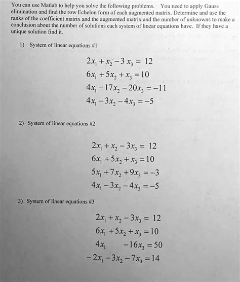 Solved You Can Use Matlab To Help You Solve The Following Problems You Need To Apply Gauss