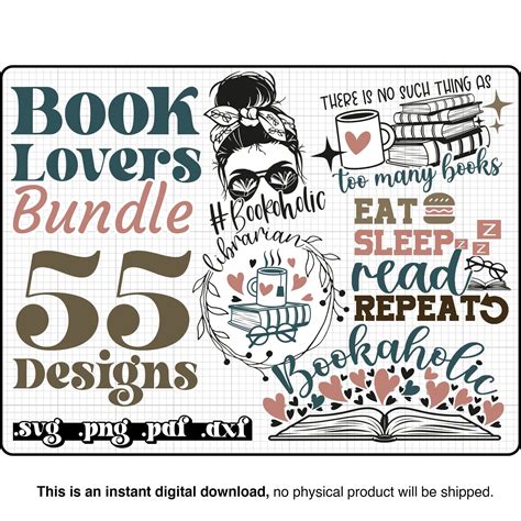 Reading Svg Bundle Book Lovers Svg Book Clipart Librarian Etsy In