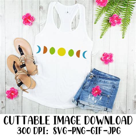 Moon Phases Cut File Cricut Cut File Silhouette Instant Etsy