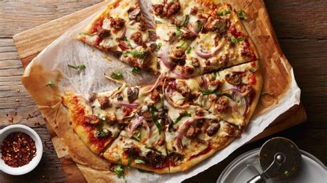 Sausage Mushroom Pizza Recipe BettyCrocker