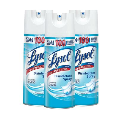 Lysol Disinfectant Spray 12.5OZ Crisp Linen Scent- Pack of 3 ...